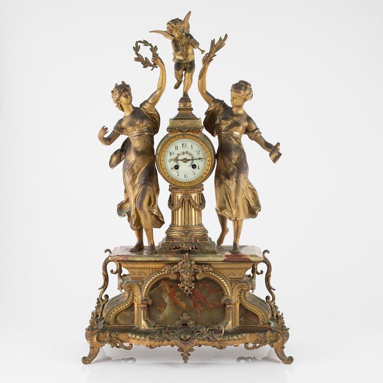 A mantle clock, circa 1900.