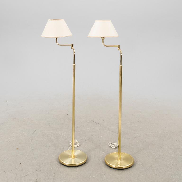 Floor lamps 1 pair, Belysia AB Sweden, later half of the 20th century.