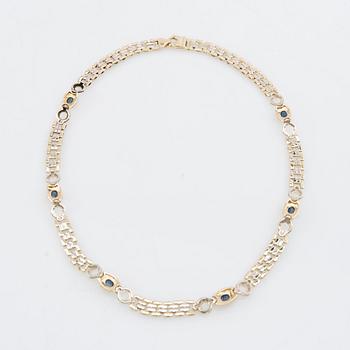 Necklace 18K two-tone gold with cabochon-cut sapphires, Cuccarolo Costante, Vicenza Italy.