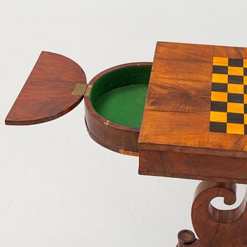 A Swedish Empire mahogany games' table attributed to J. Öman (master in Stockholm 1815-33).