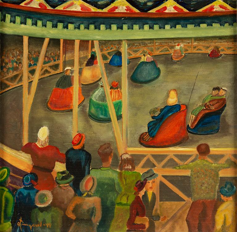 Umknown artist, oil on panel, signed Stingvall(?) - 44.