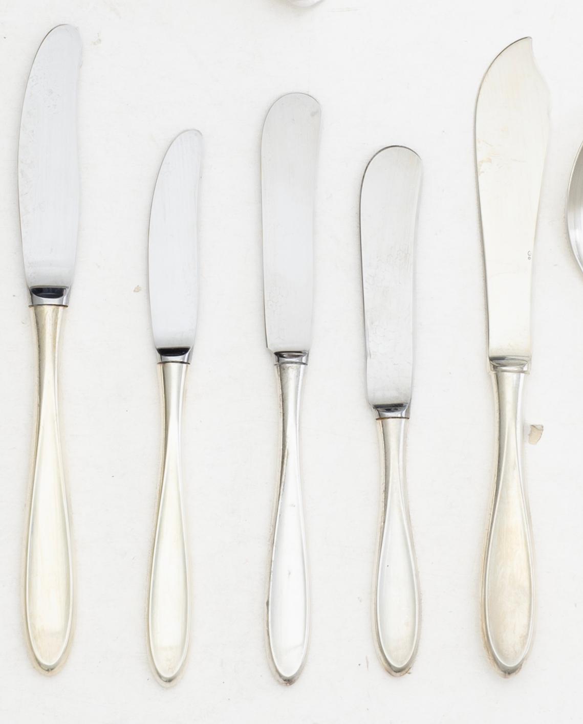 A Norwegian silver cutlery set, “Oseberg”, Thorvald Marthinsen Sølvvarefabrikk, Tønsberg (69 pieces).