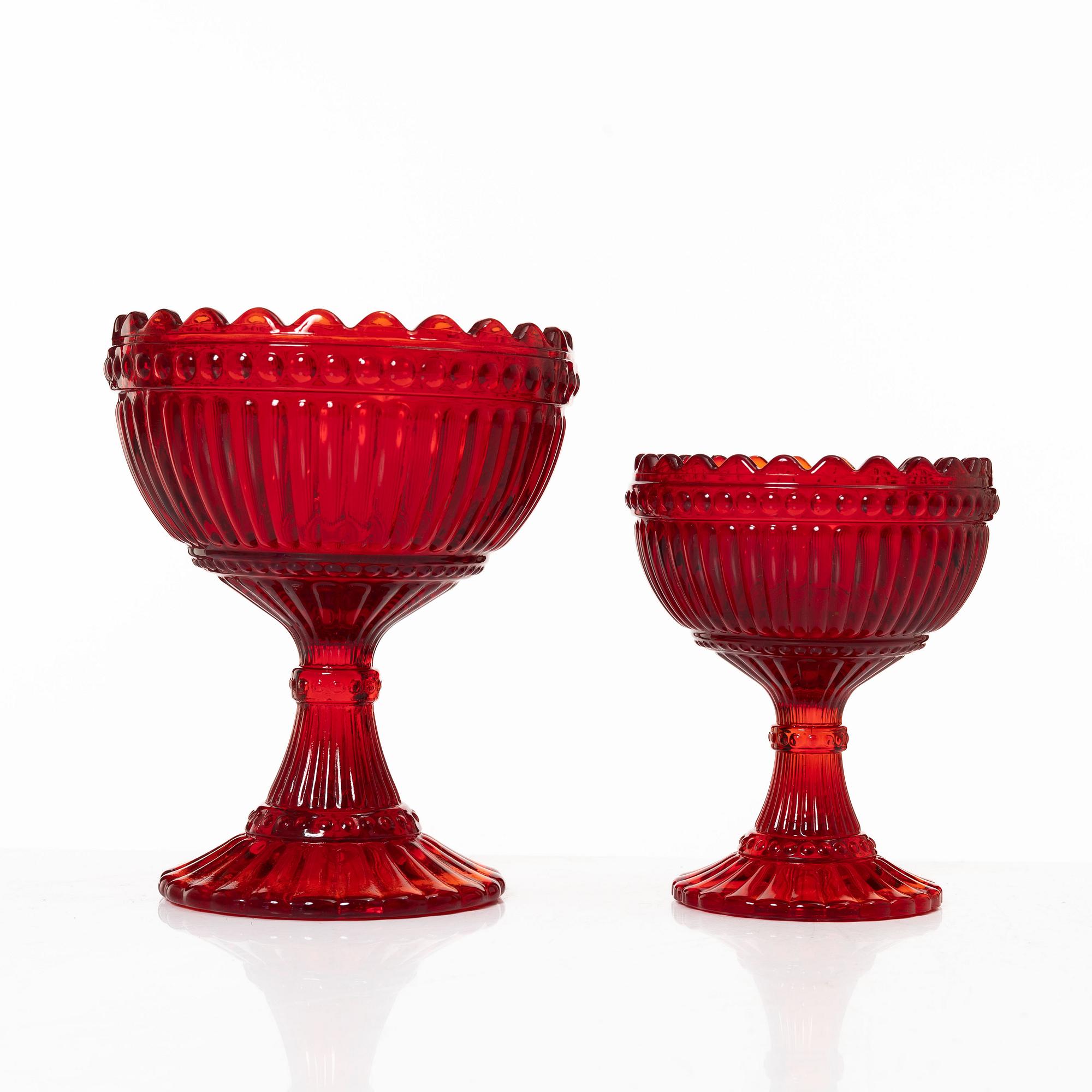 Iittala, Bowl on foot, 20 pcs, glass, "Mariskooli", Marimekko, Iittala, Finland.