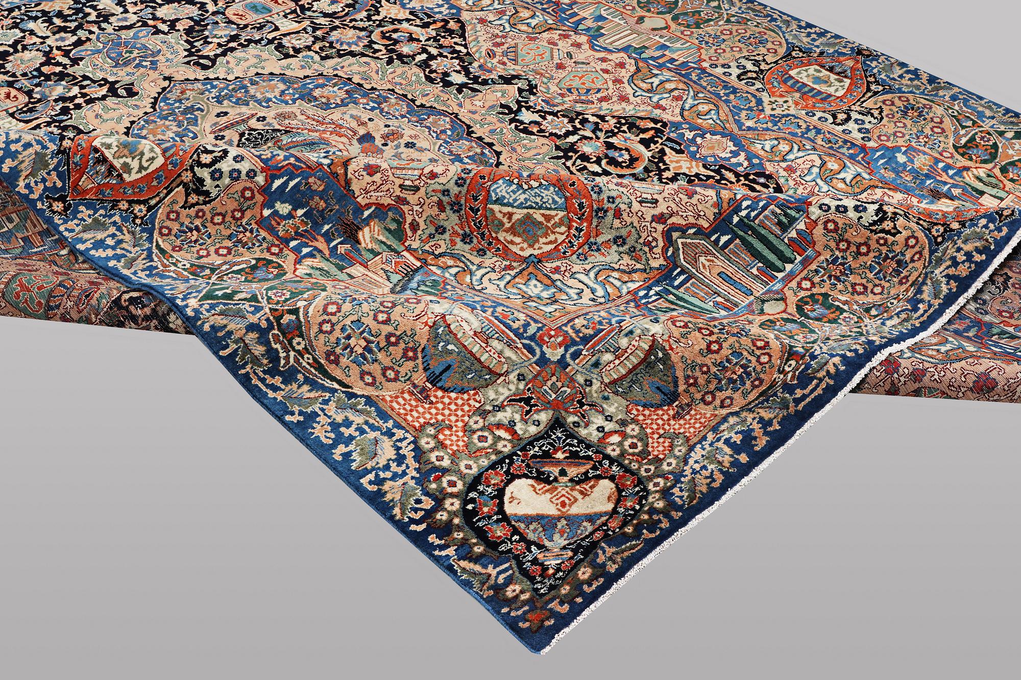 A carpet, Kashmar, ca 392 x 296 cm.