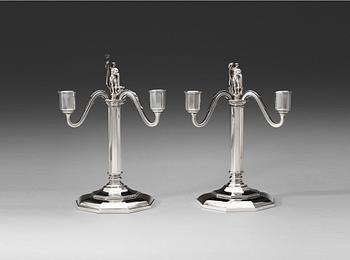 401. A pair of Atelier Borgila sterling candelabra, Stockholm 1941.