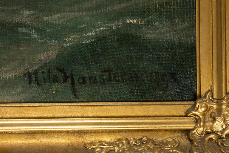 Nils Hansteen, Marine with a three-masted ship and a steam tugboat.