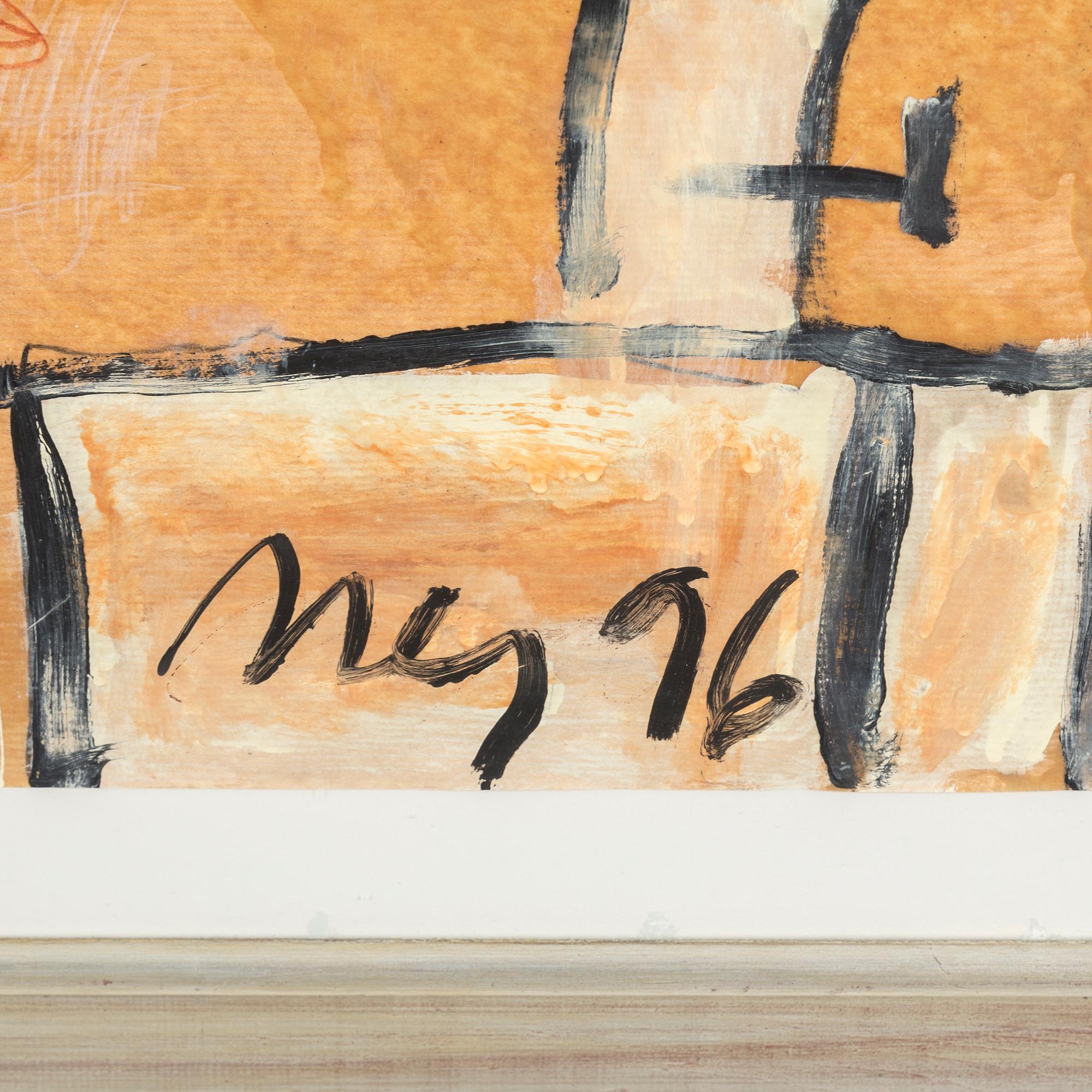 ARAMIS NEY, mixed media on paper, signed with monogram, dated 96.