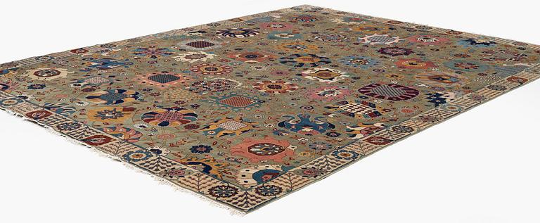 Matta, antik "PETAG" Täbris, Norvästra Iran, signerad, ca 386 x 295 cm.