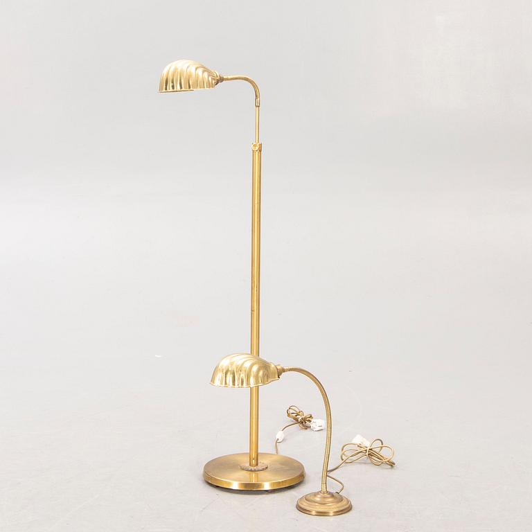 Golvlampa samt bordslampa 1900-talets mitt andra hälft.
