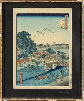 Utagawa Hiroshige II, after, 'Myokendo Temple at Yanagishima'.