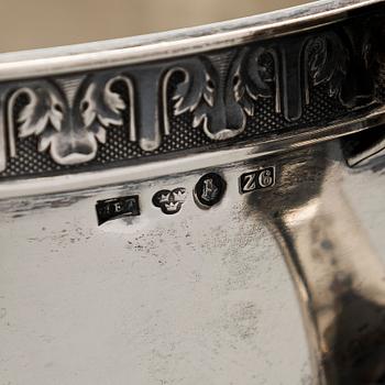 Sokerikkopari, vadit ja sirotinlusikat, hopeaa, JE Torsk, Tukholma 1902.