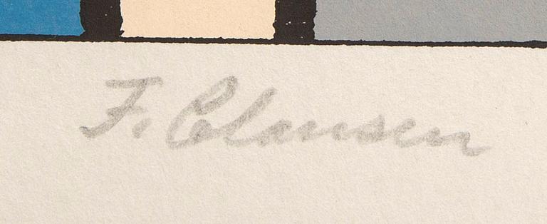 Franciska Clausen, färglitografi signerad och numrerad 114/199.