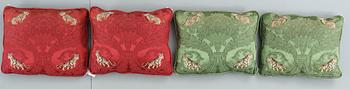 34. CUSHIONS, 4. Probably France, second half of the 20th century. Ca 45 x 56 cm each.