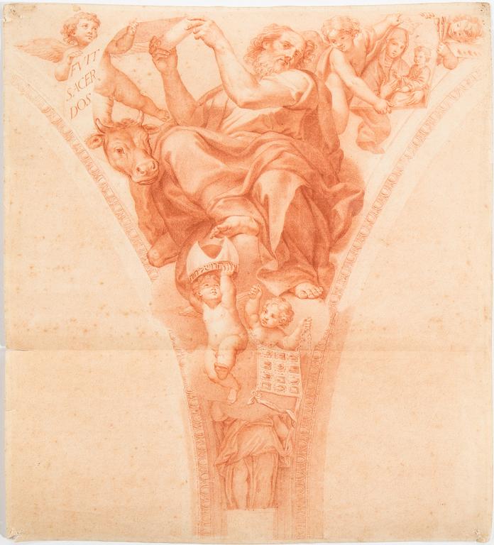 UNIDENTIFIED ARTIST, 2 red chalk drawings, 18th century.