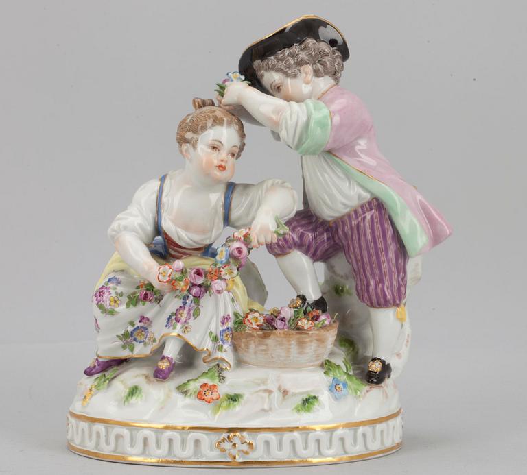 FIGURIN, porslin, Meissen.