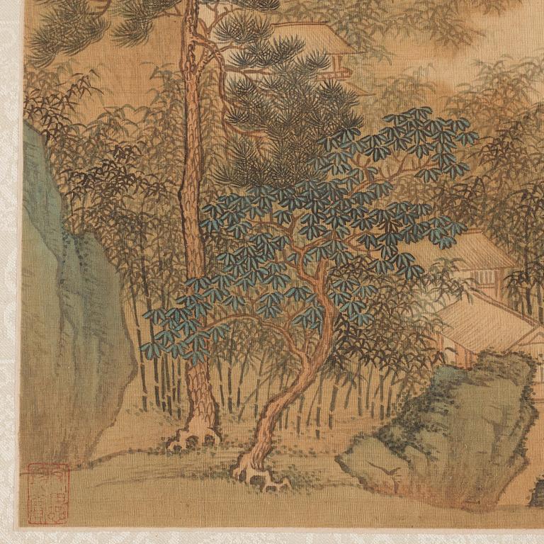 An album with 12 paintings by Qing dynasty artists, circa 1900. Attributed to Zhang Jian, Shou Ping, Yang Jin, after.