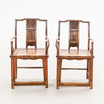 Armchairs, a pair China around 1900.