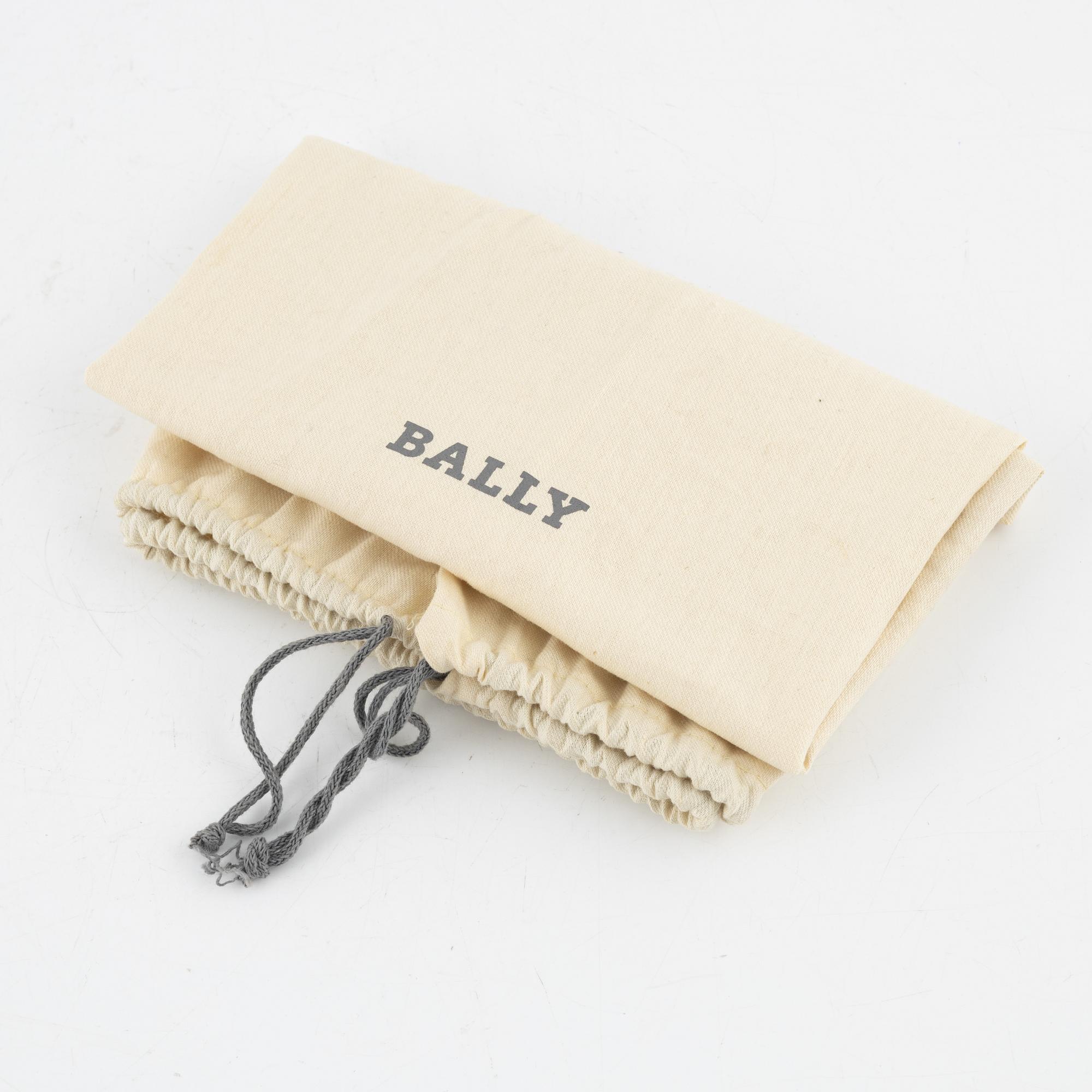 Bally, a black leather bag.