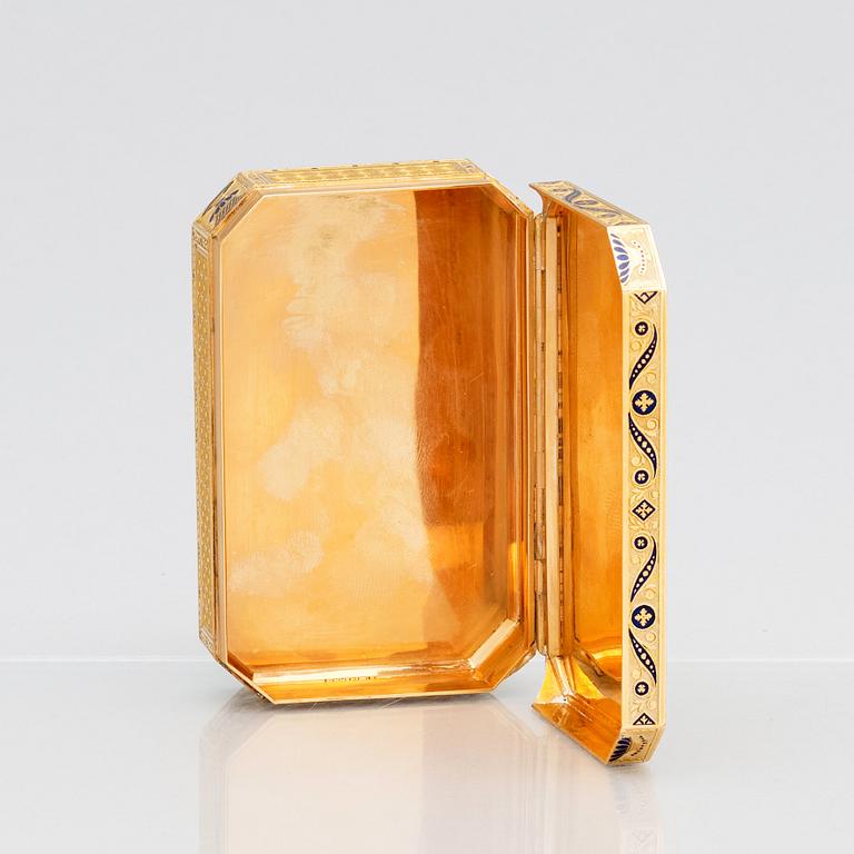 Dosa, guld och emalj, möjligen Schweiz, 1800-talets början, empire.