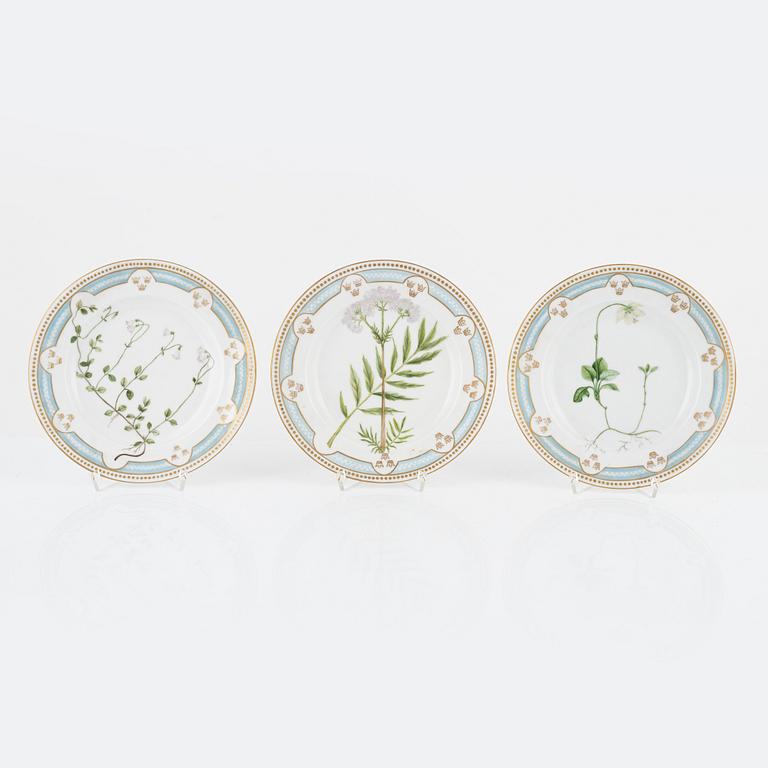 Frukttallrikar, 6 st, porslin, Hausmalerei, Royal Copenhagen, Danmark, 1889-1922.