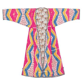 511. A woman’s Chapan, silk and cotton Ikat, Central Asia, 1880s.