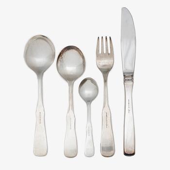 Eric Löfman, A 51-piece silver flatware set, 'Uppsala', Mema, Sweden, 1971-1999.