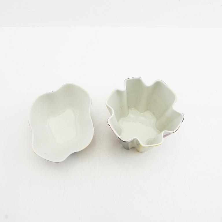 Skål och fat, "Kaskad", AB Lidköpings Porslinsfabrik, 1900-talets andra hälft.