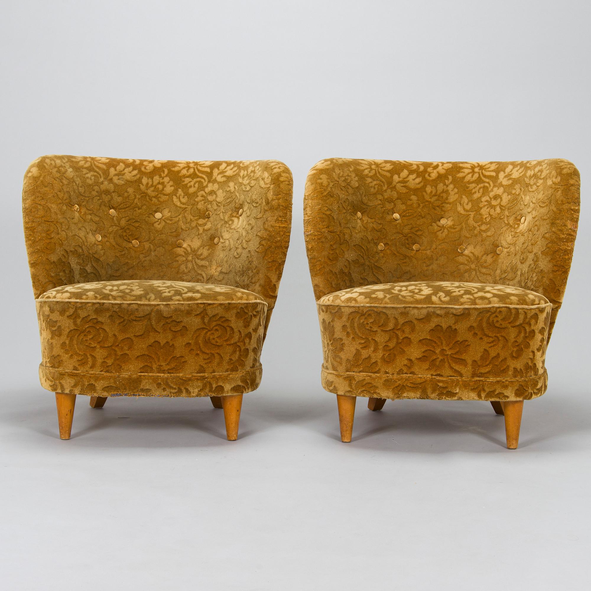 Fåtöljer, ett par, 1950-tal.