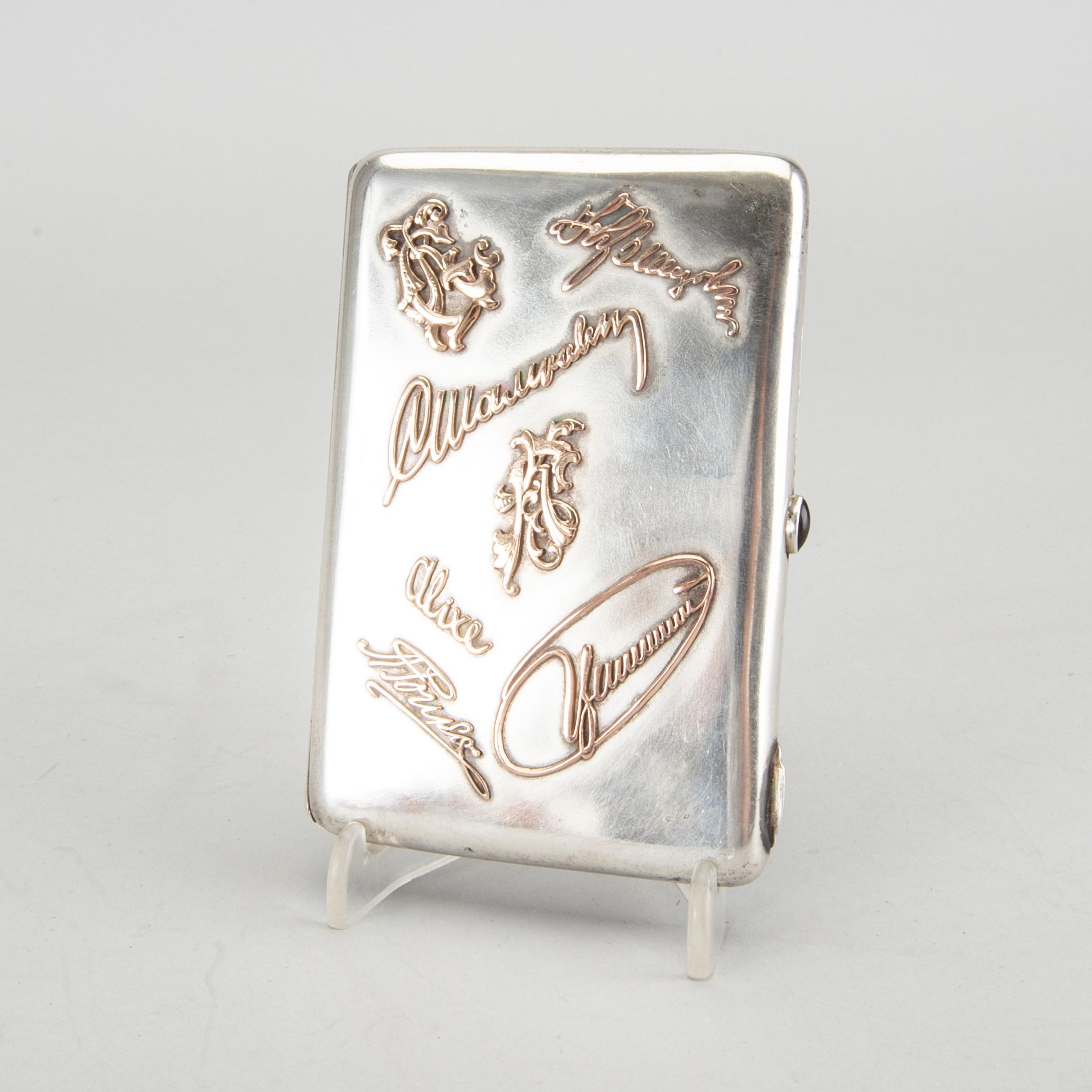 A 1908-1926 Russian silver cigarette case.