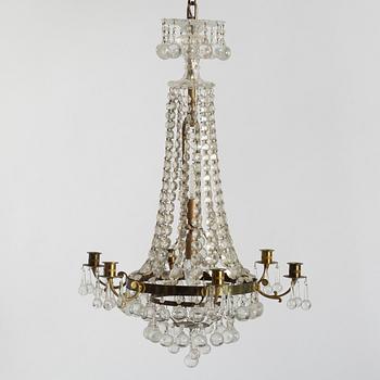 An Empire style chandelier, mid20th century.