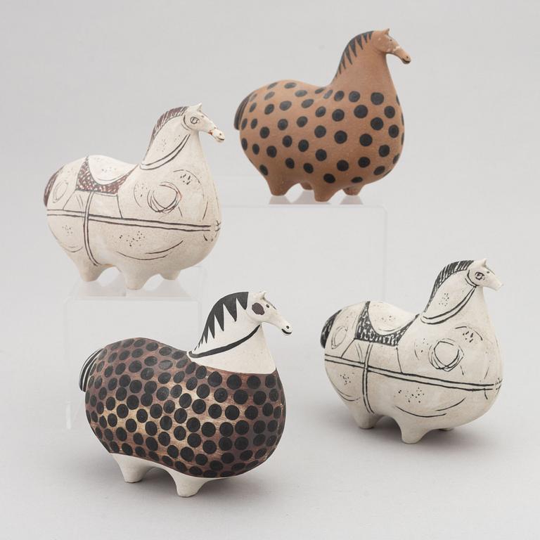 Stig Lindberg, figuriner, stengods, 4 st, Gustavsberg studio.