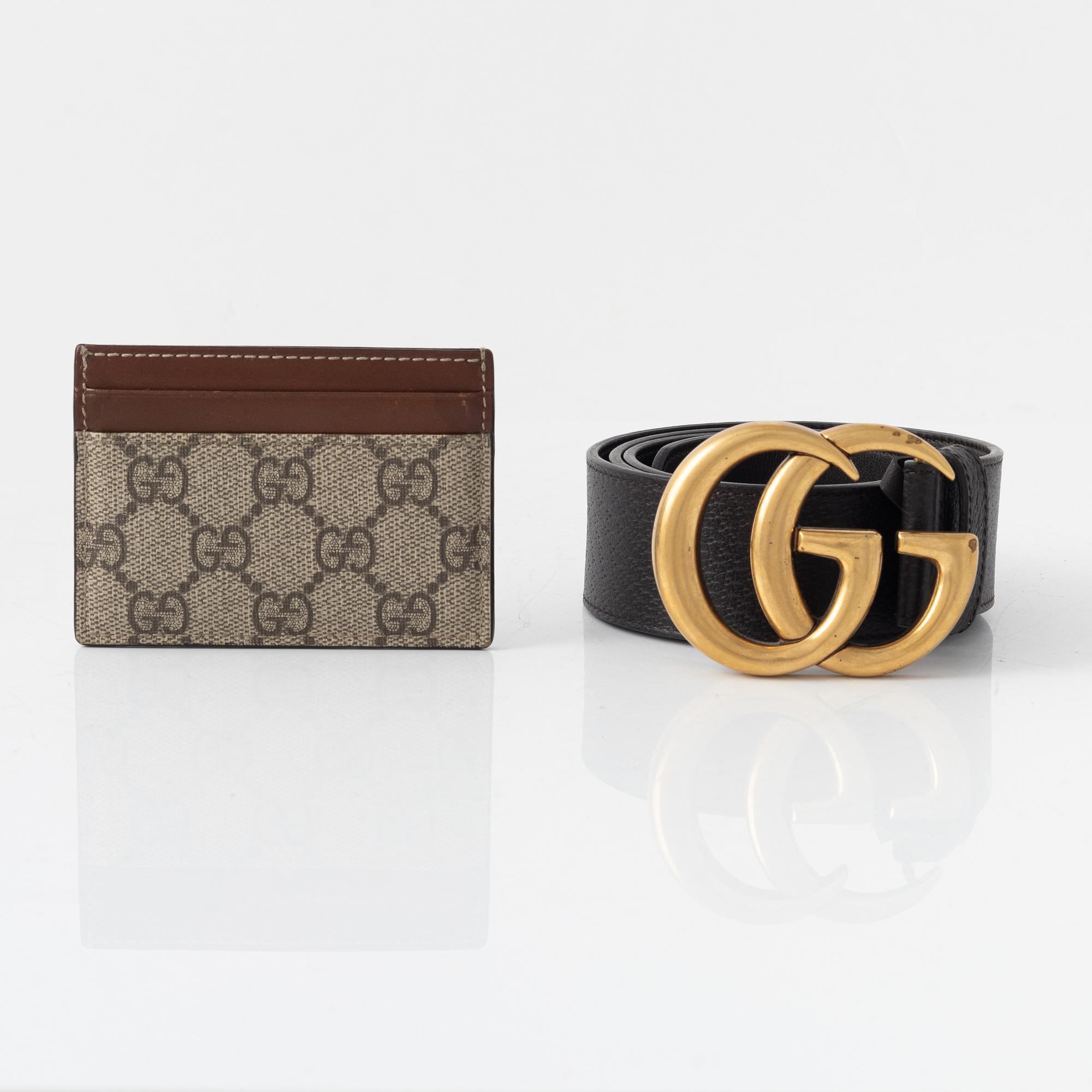 Gucci, skärp och korthållare.