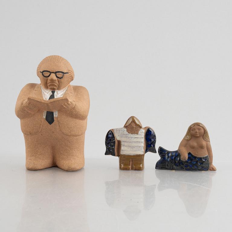 Lisa Larson, figuriner, 9 st, stengods, bl.a. ur serien "Lilla Zoo", Gustavsberg.