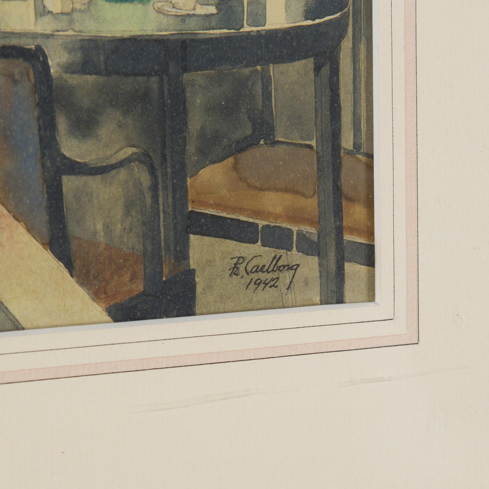 RUDOLF CARLBORG, 2 st, akvarell med täckvitt på papper, signerad R. Carlborg och ena daterad 1942.