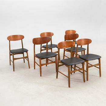 Chairs, 7 similar pieces, Denmark 1960s.