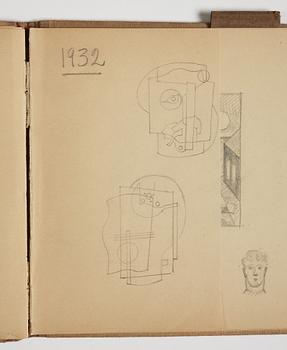 GÖSTA ADRIAN-NILSSON, sketchpad, 1920/30's, by the artist's own hand inscribed GAN with indian ink on the cover.