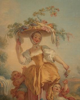 Jean Honoré Fragonard Follower of, ”La bergère”/”La vendangeuse” ("The Shepherdess"/"The Grape Picker").