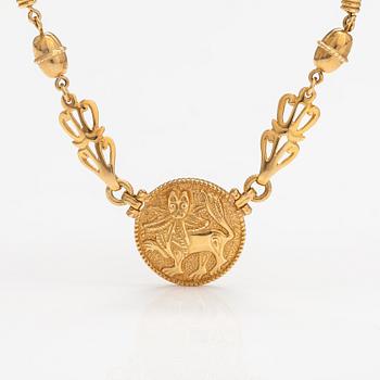 An 18K gold necklace "Sun lion". Kalevala koru, Helsinki 1998.