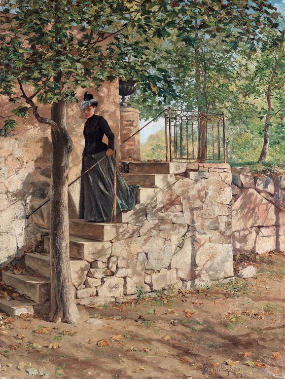 Anshelm Schultzberg, "Höstsol / Parkmotiv från Sparreholm" (Autumn sun / Park scene from Sparreholm).