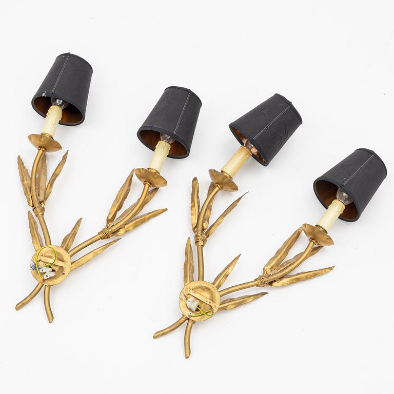 Wall sconces, a pair, France, second half of the 20th century.