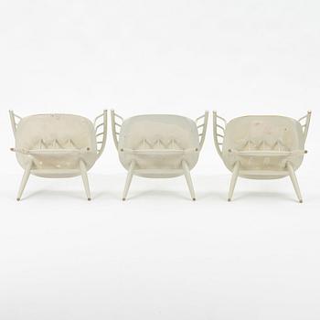 Ilmari Tapiovaara, a set of three "Crinolette", chairs, Asko, Finland 1960-70s.