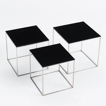 Poul Kjaerholm, a three-piece 'PK-71' nesting table, Fritz Hansen, Denmark, 2014.