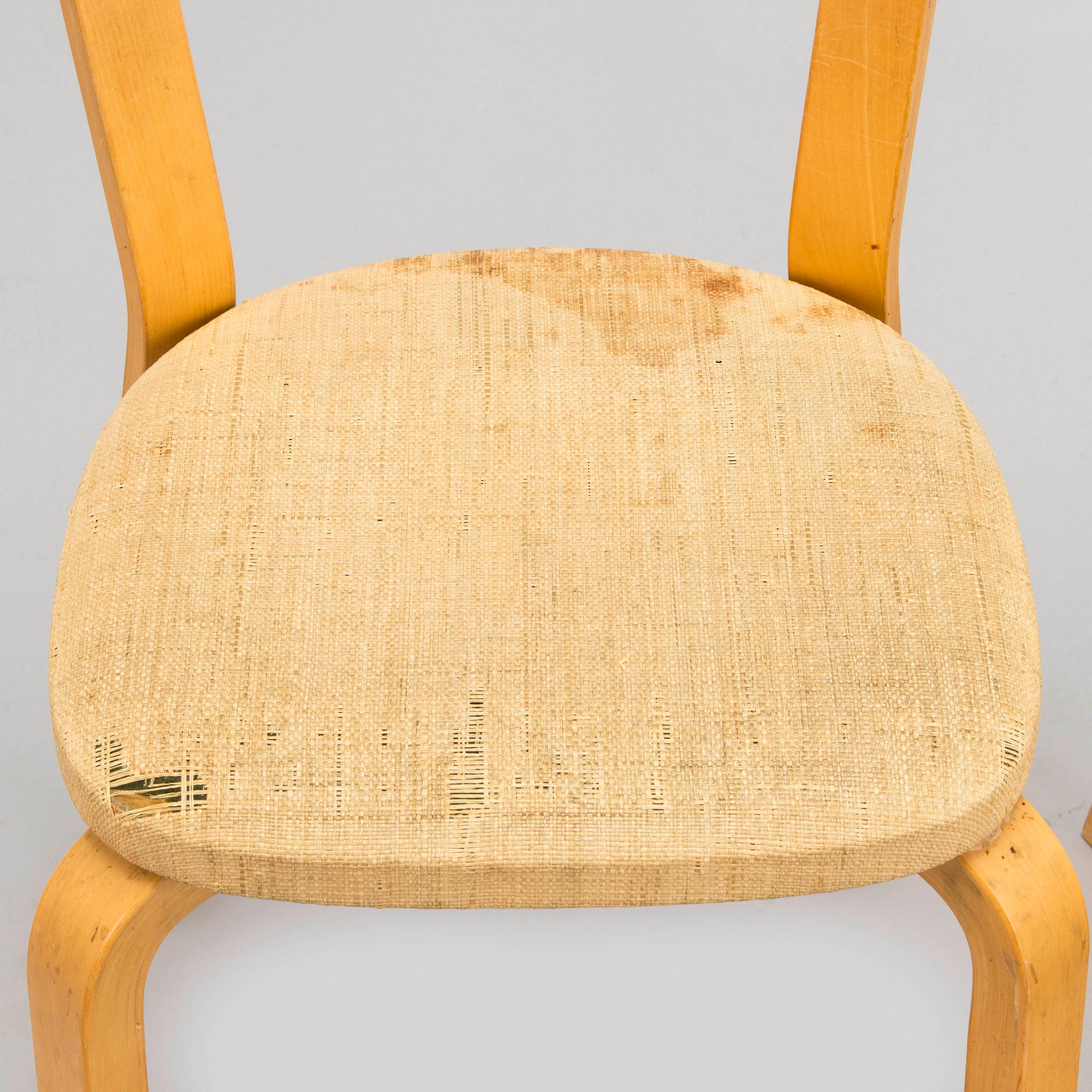 Alvar Aalto, A set of five late 20th century '69' chairs, for Artek, Finland.