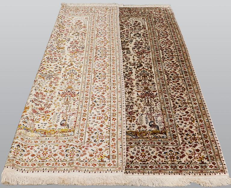 A carpet, Figural Anatolisk Silk, ca 222 x 167 cm.