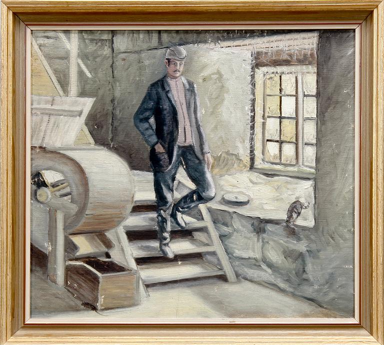 ALFRED EKSTAM, olja på duk. Stämpelsign à tergo.