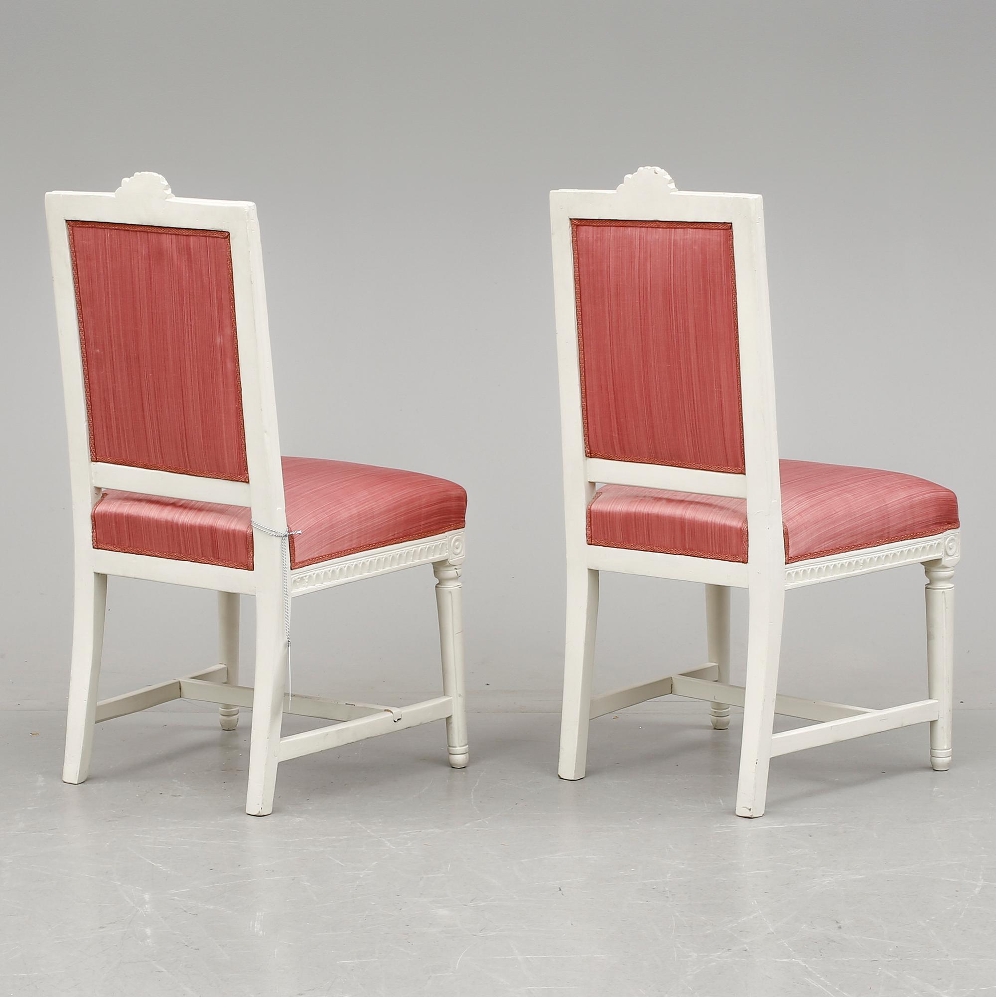 STOLAR, 2 stycken sengustavianska, 4 stycken gustaviansk stil, 1800-talets första hälft respektive tidigt 1900-tal.