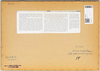 Andreas Alariesto, mixed media on paper on panel, signed.