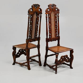 STOLAR, ett par, barockstil, 1900-talets första hälft.