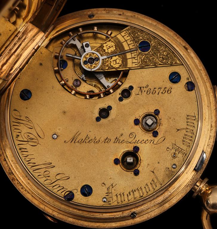 HERRFICKUR, 18 K guld. Sign Thomas Russell & sons, Liverpool & London.