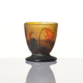 Daum Frères, an Art Nouveau miniature cameo glass vase, Nancy, France.